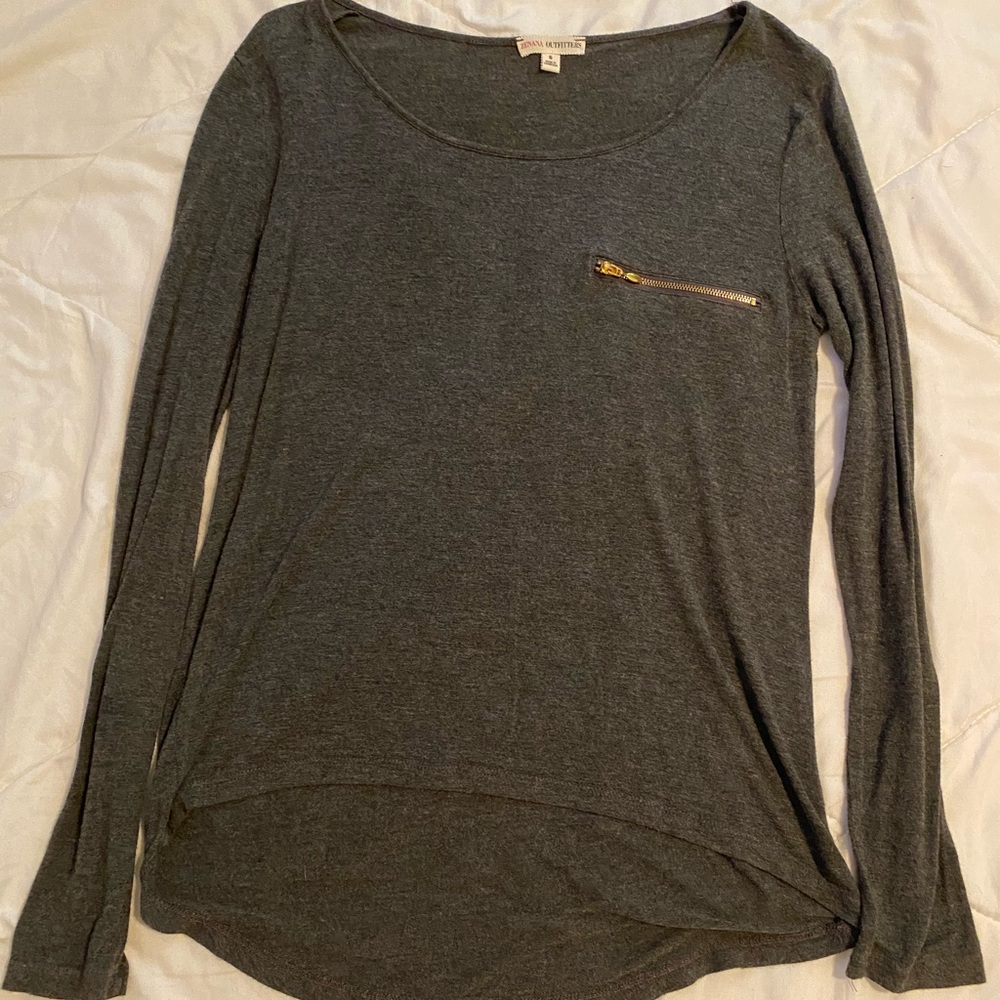 Grey Long Sleeve Top